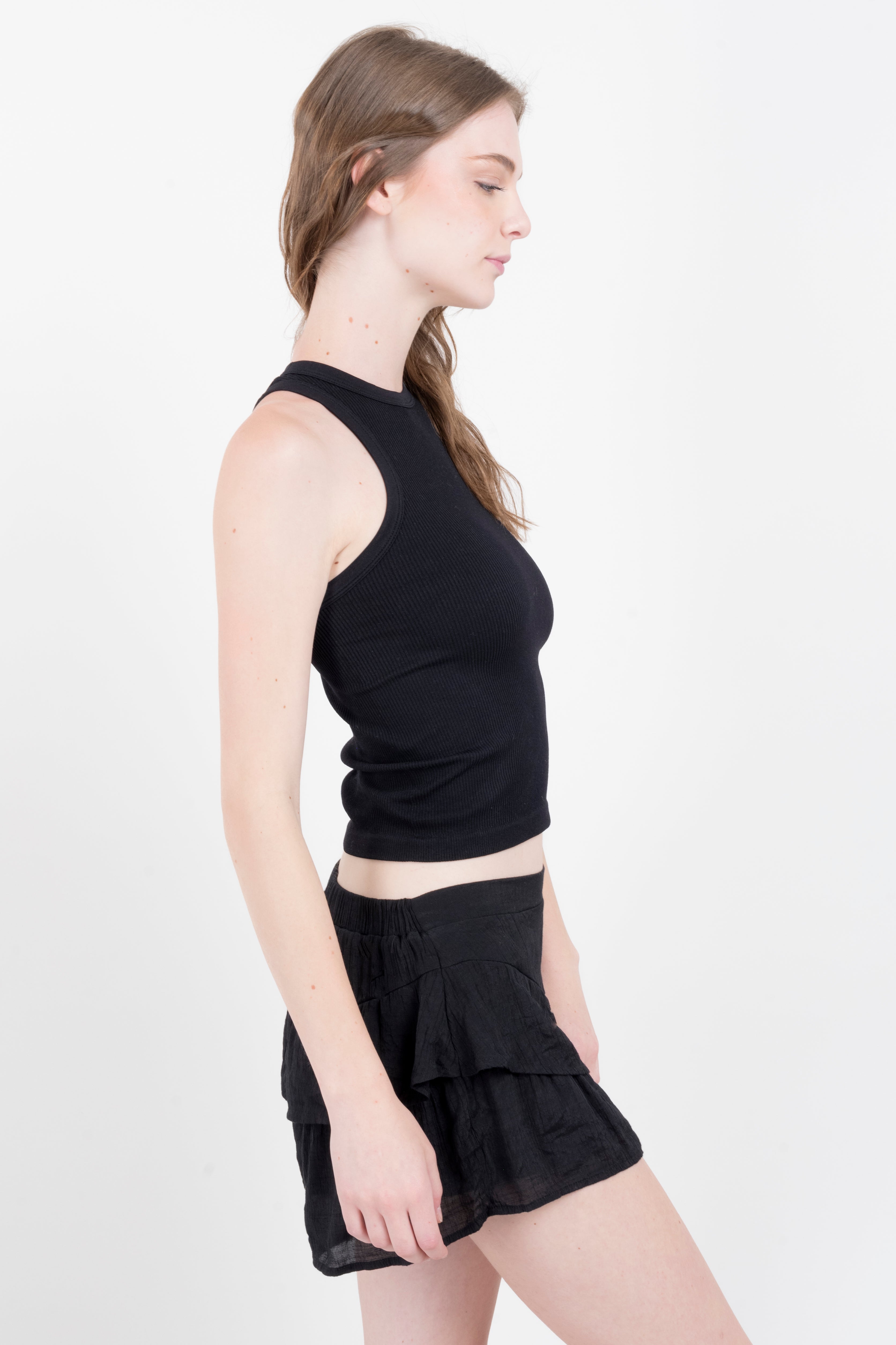 Top tank acanalado NEGRO