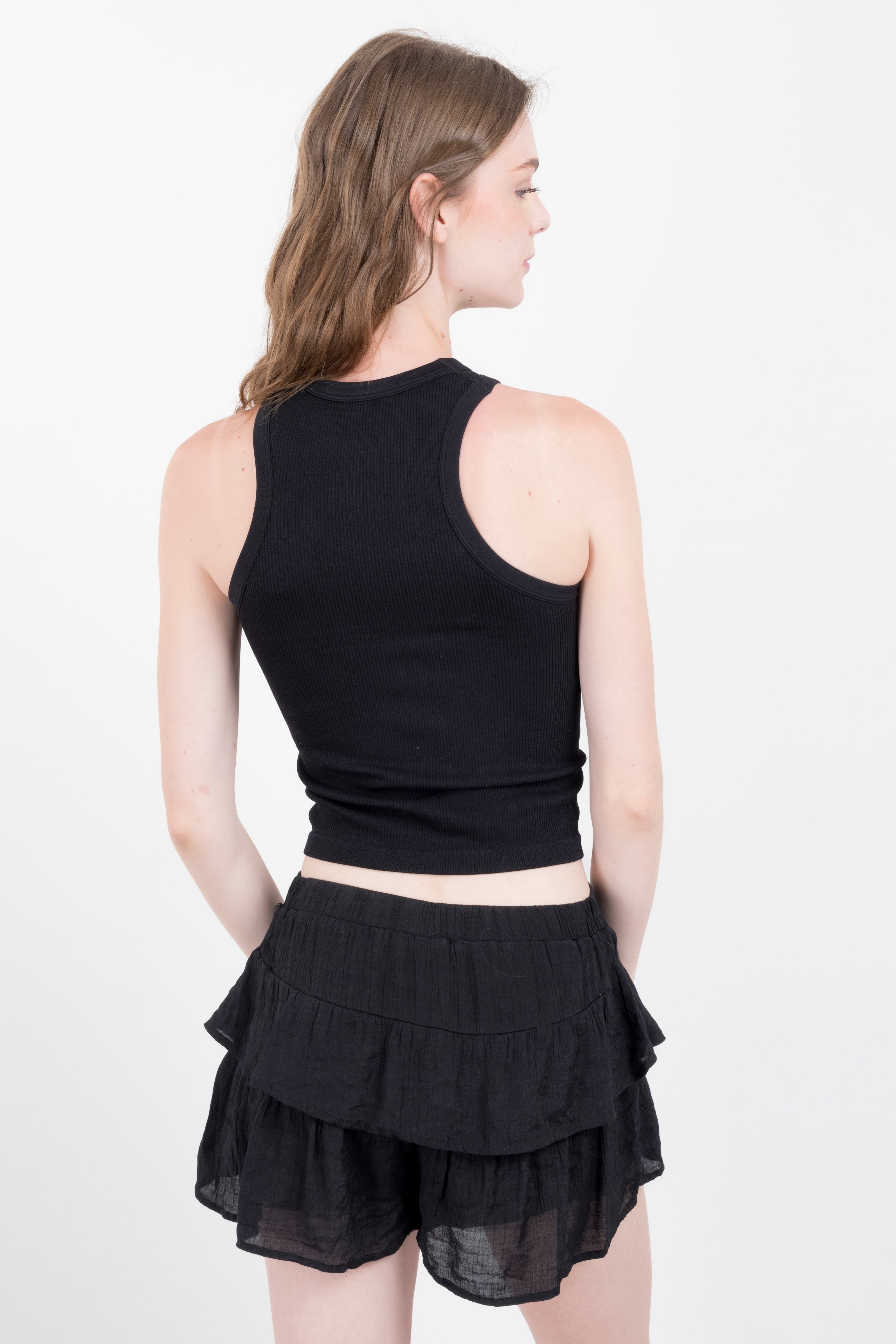 Top tank acanalado NEGRO