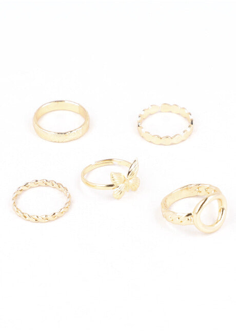 5P Anillos Mariposa ORO