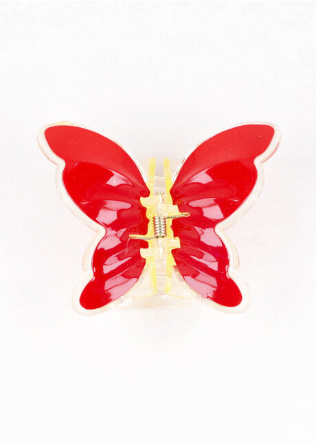 Pinza mariposa transparente ROJO