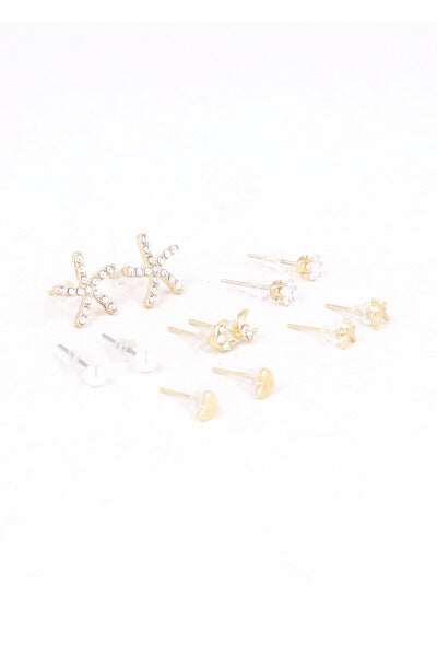 Set 6 pares aretes estrella ORO