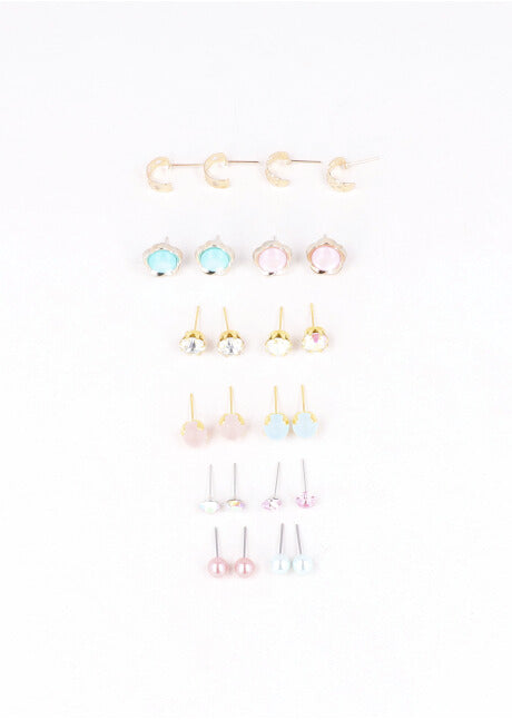12 Pr Aretes Florecitas ORO