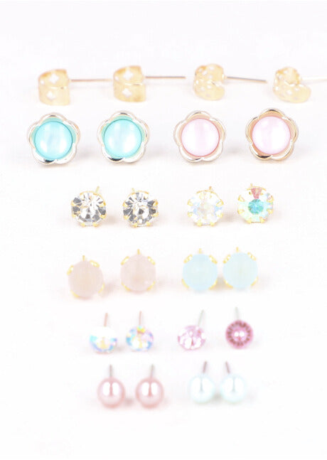 12 Pr Aretes Florecitas ORO