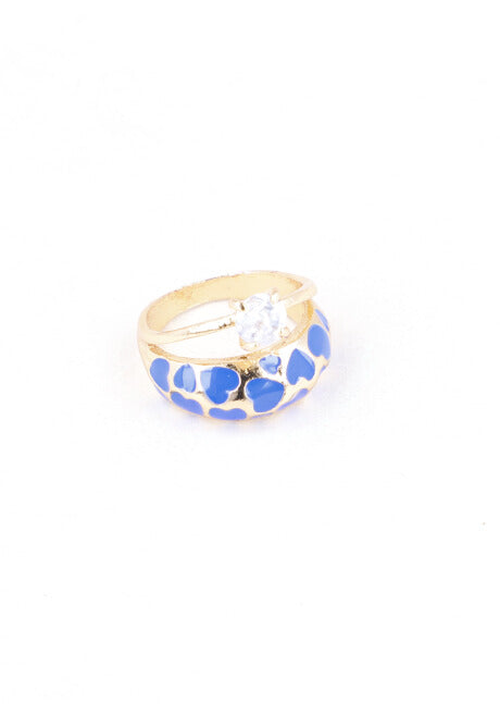 2 P ANILLOS MULTICORAZON AZUL