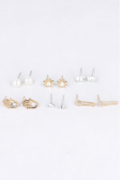 6 Pr Aretes Mano Segurito ORO