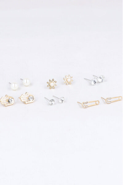 6 Pr Aretes Mano Segurito ORO