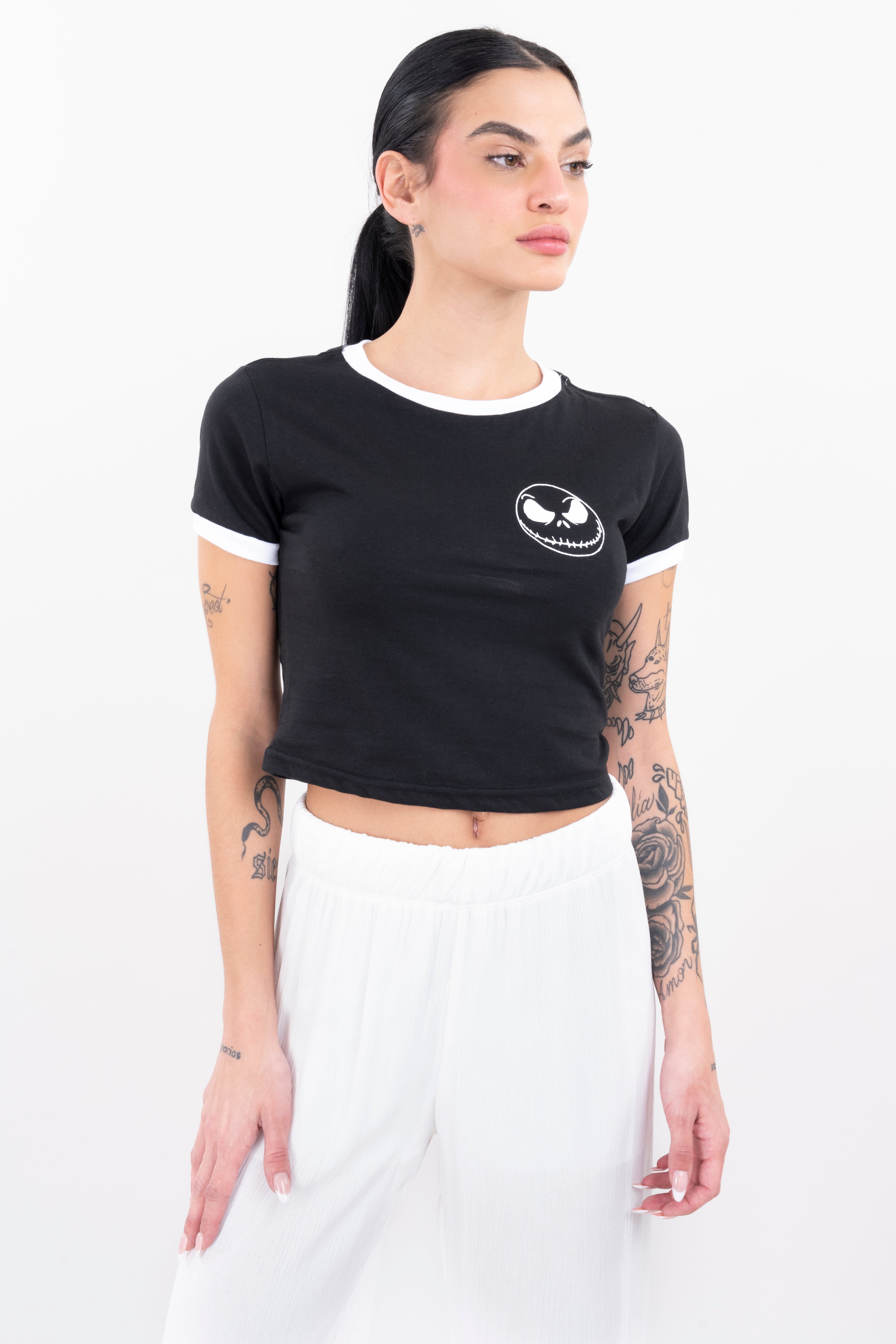 Playera crop Jack NEGRO COMBO