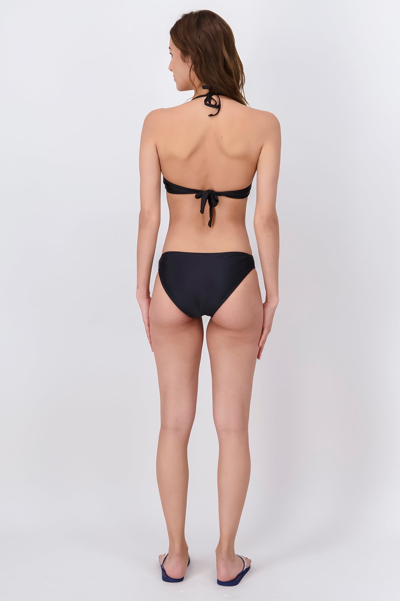 Bikini liso copas moño NEGRO