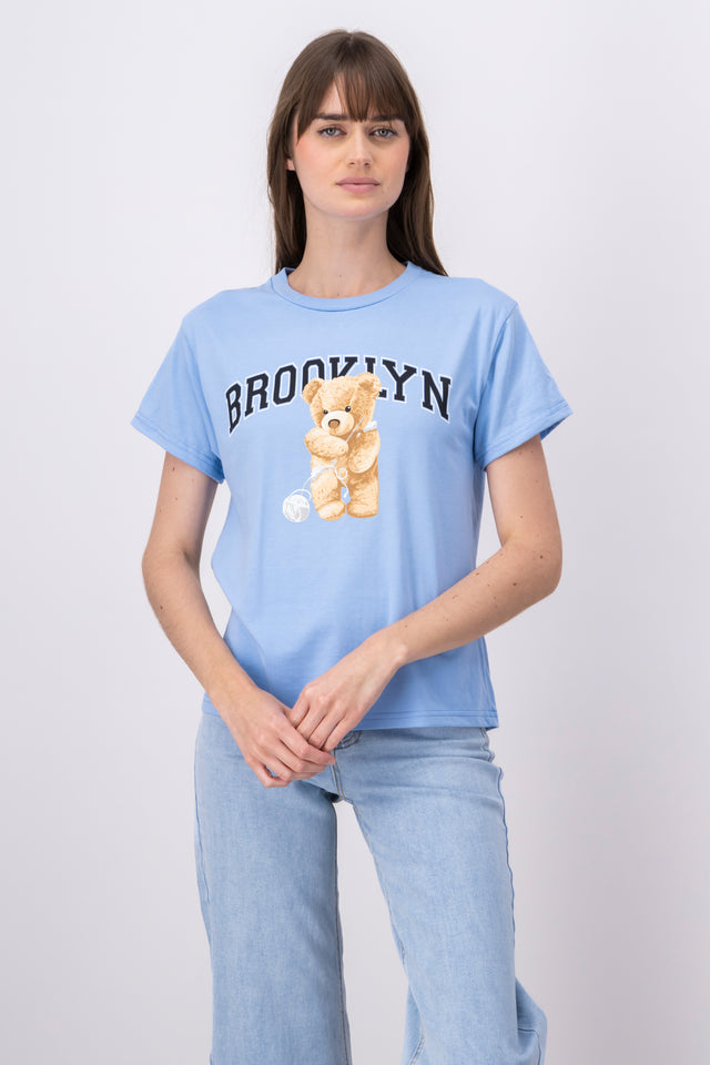 Playera manga corta osito Brooklyn