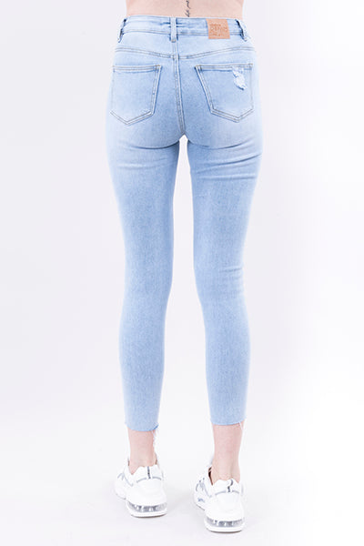 Jeans skinny costuras brillos LIGHT WASH