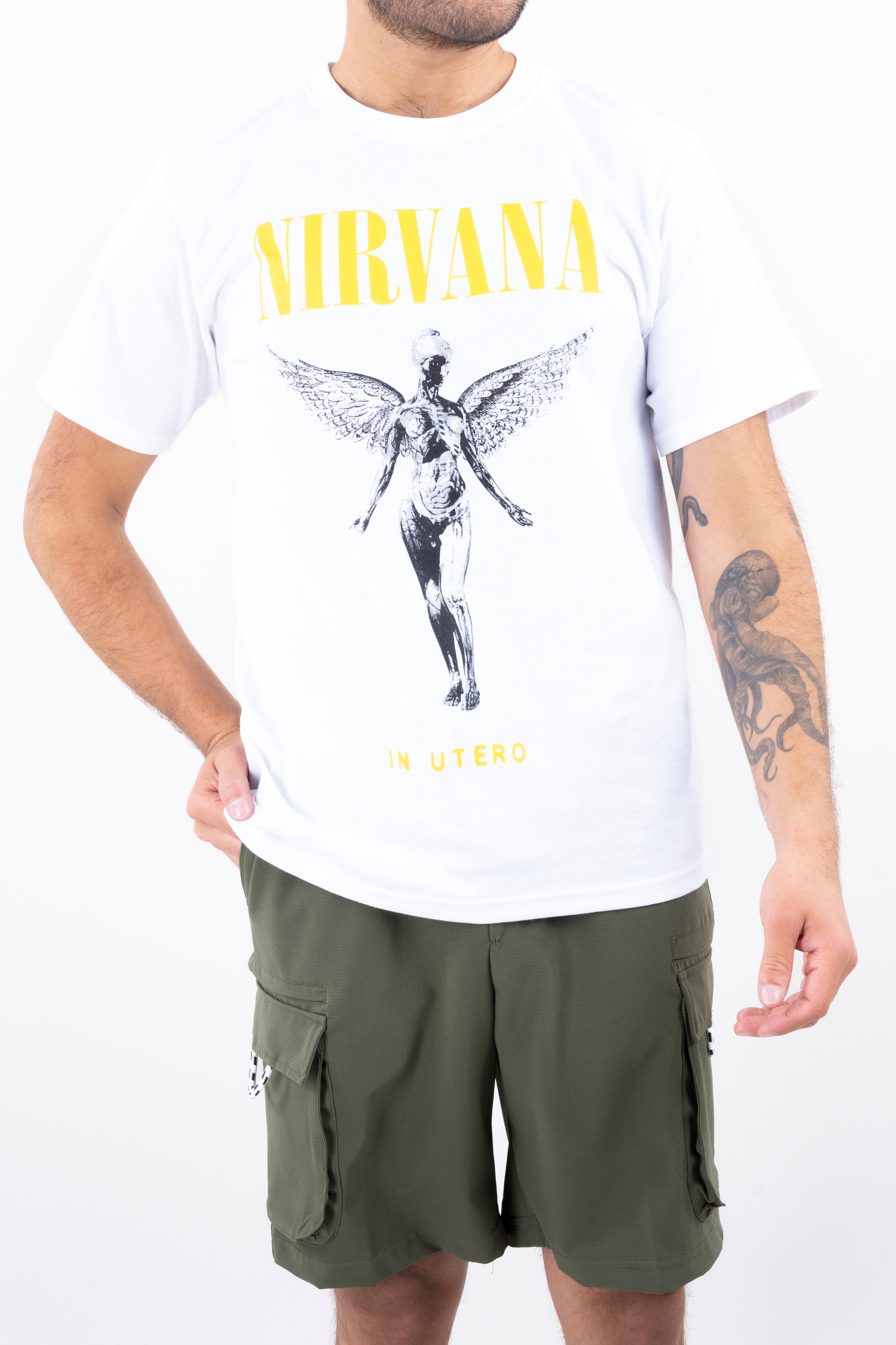 Playera Nirvana in utero BLANCO