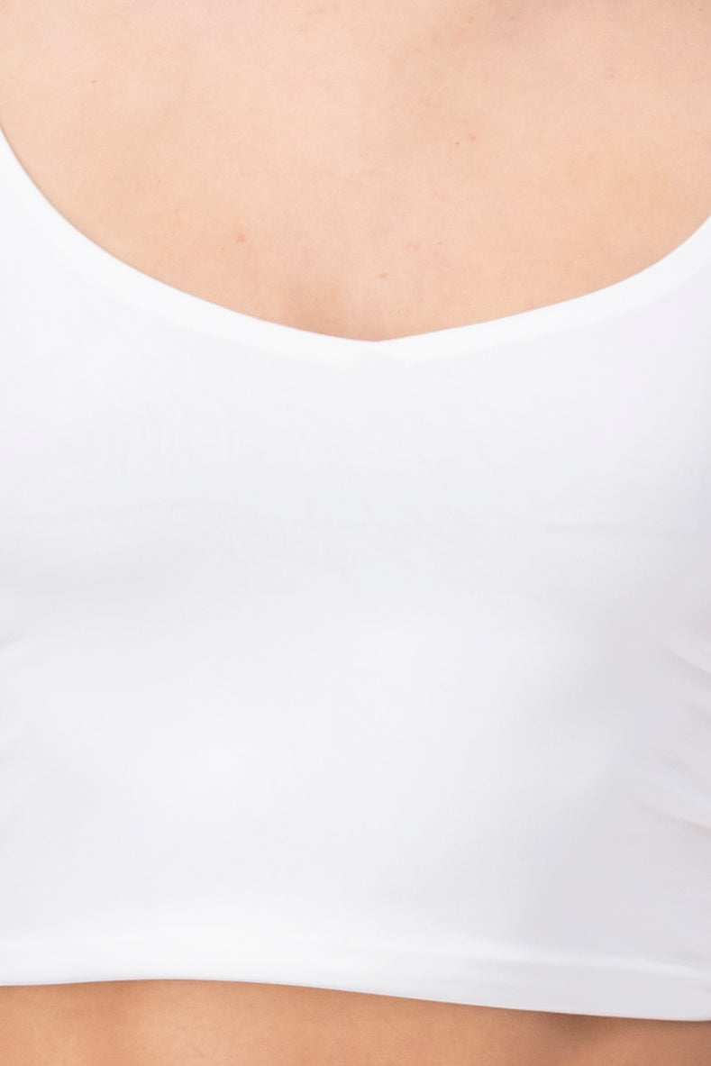 Top crop seamless liso tirantes BLANCO