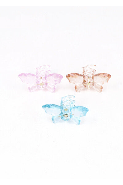 Set 3 Pinzas Mariposa Transparente