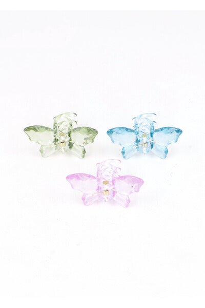 Set 3 Pinzas Mariposa Transparente