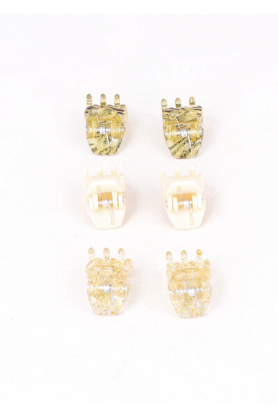 Set 6 pinzas mini animal print BEIGE