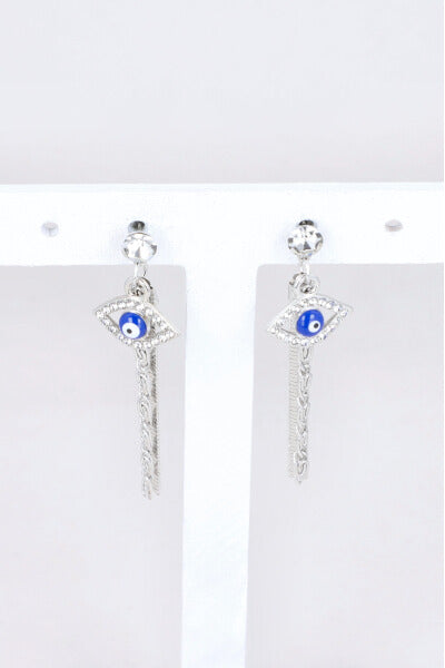 Aretes Barritas Ojos PLATA