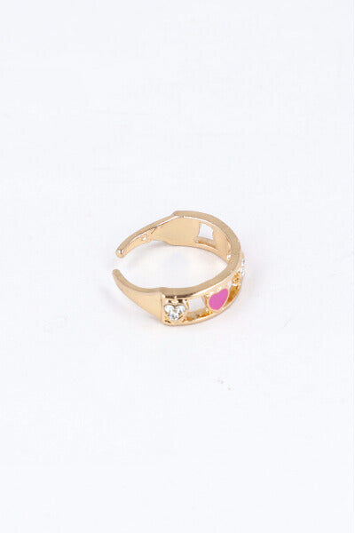 Anillo Corazones Brillos Color FIUSHA