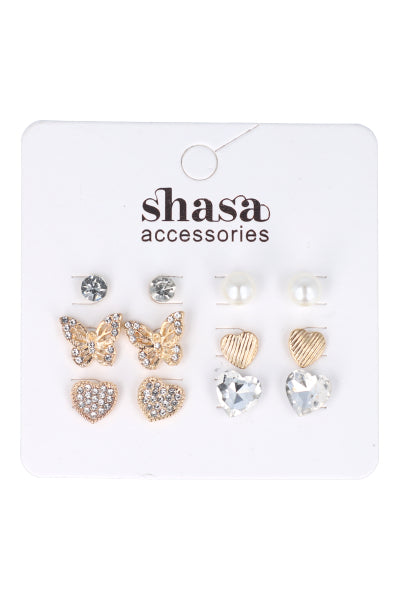 Set 6 Pares Aretes Studs