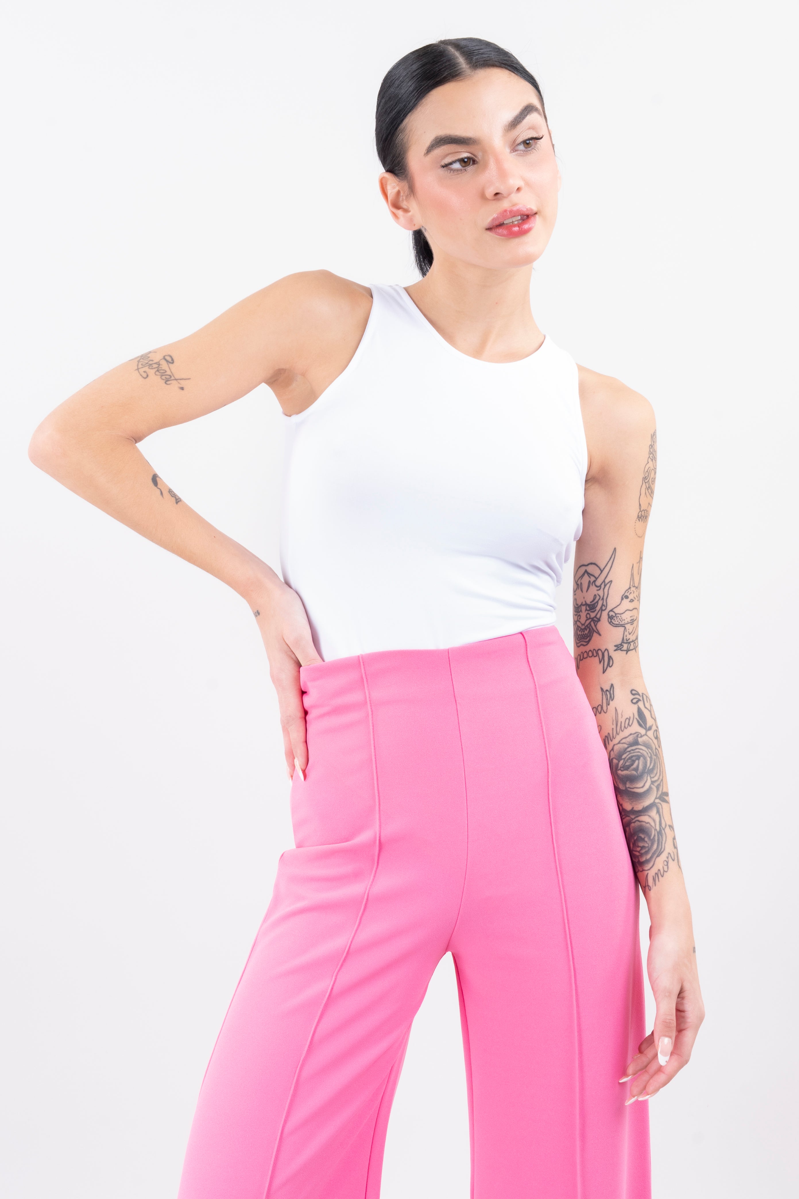 Bodysuit liso cuello redondo BLANCO