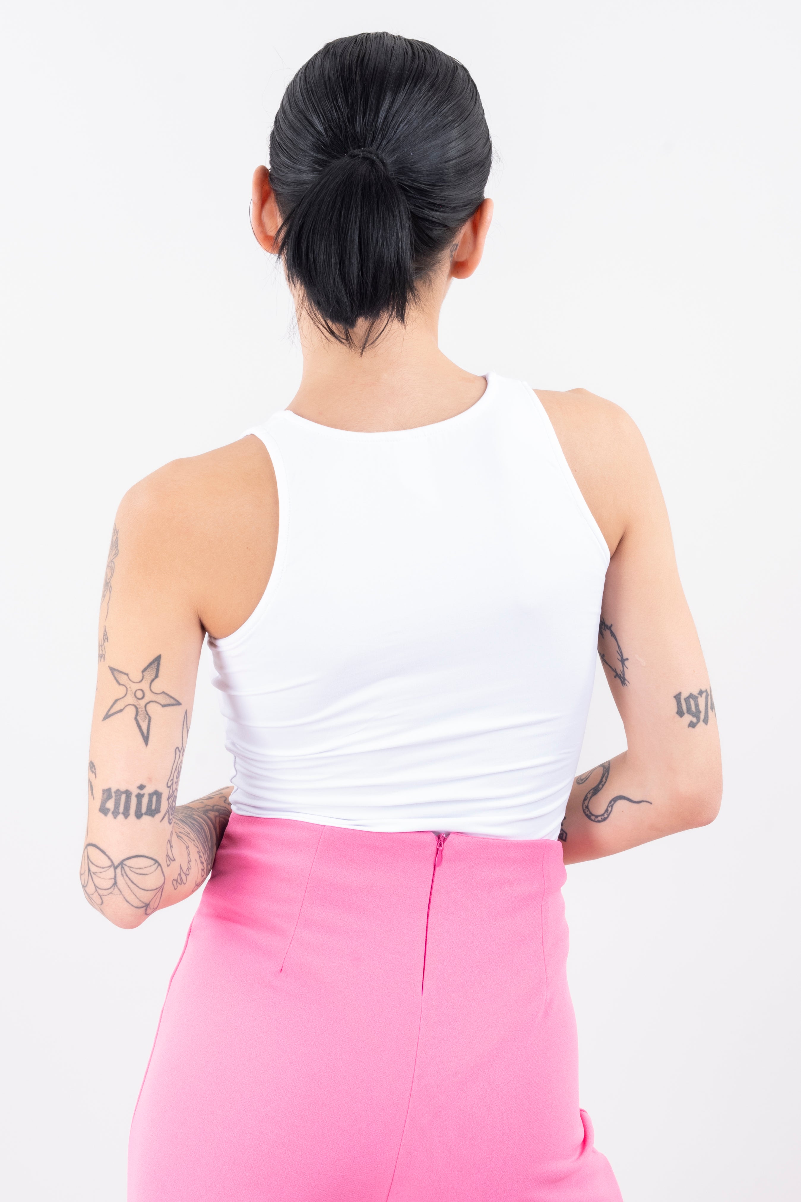 Bodysuit liso cuello redondo BLANCO