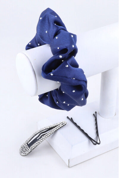 Set 4 Accesorios Cabello Scrunchie MARINO