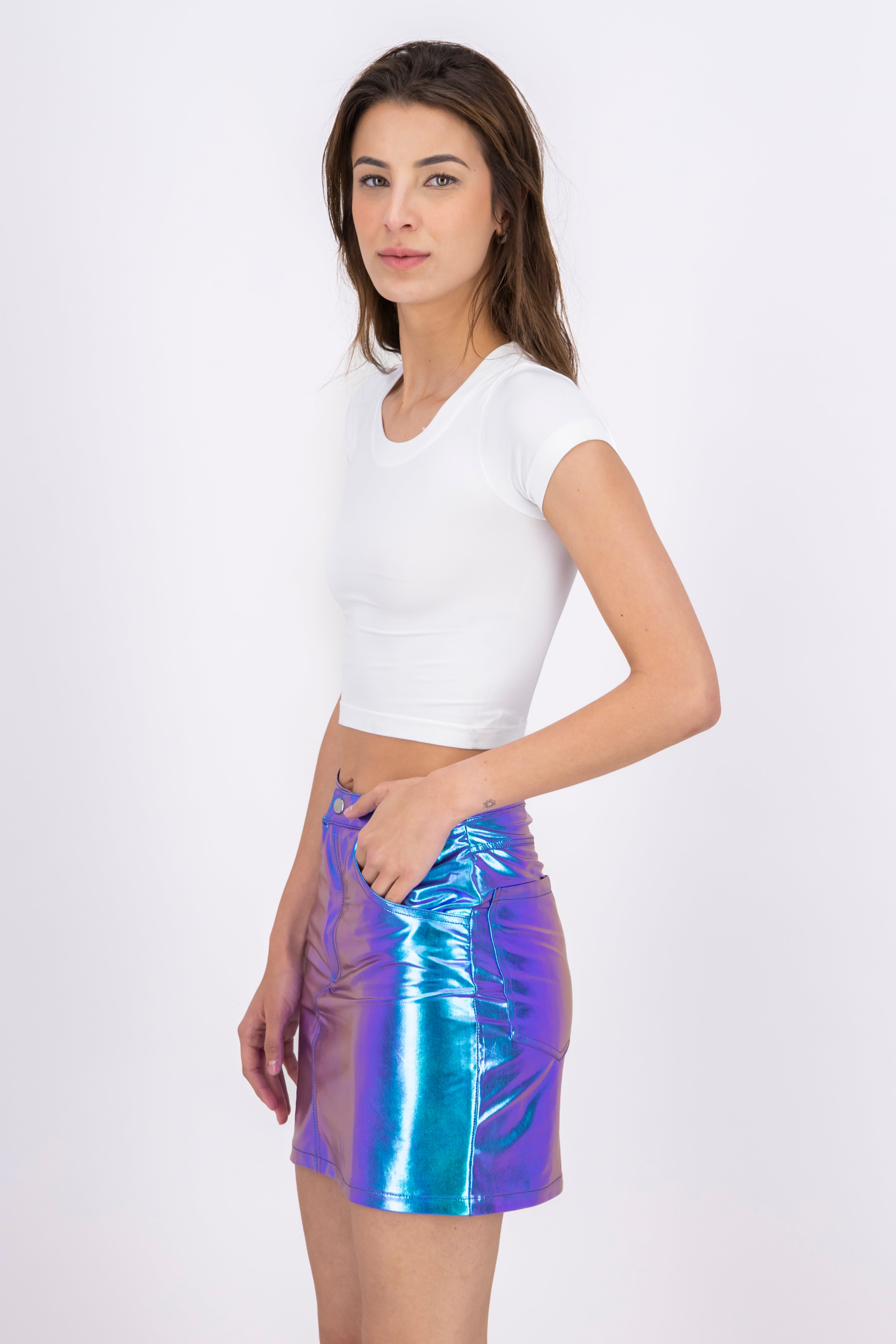 Top manga corta seamless BLANCO