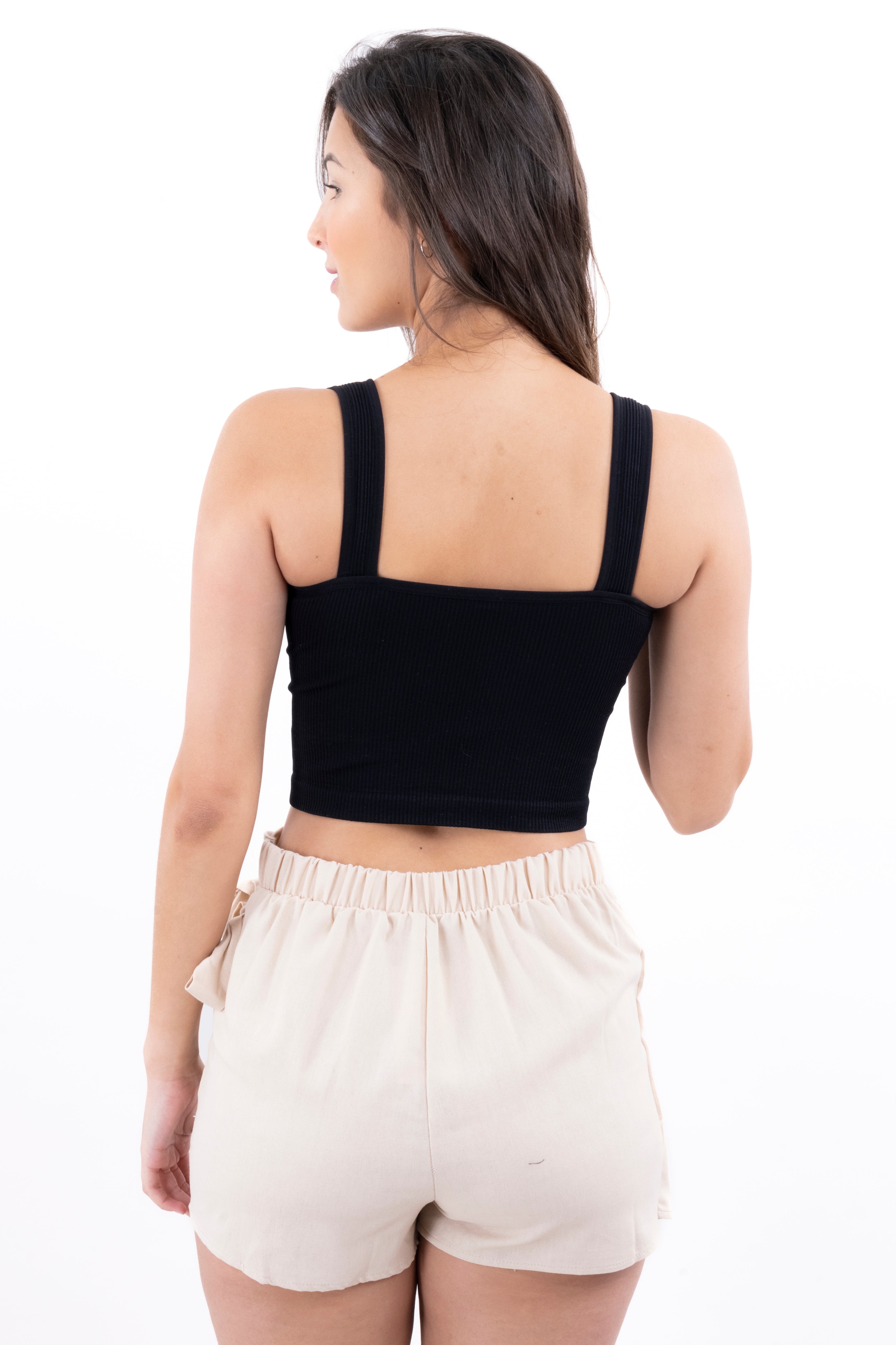 Top tank rib seamless liso NEGRO