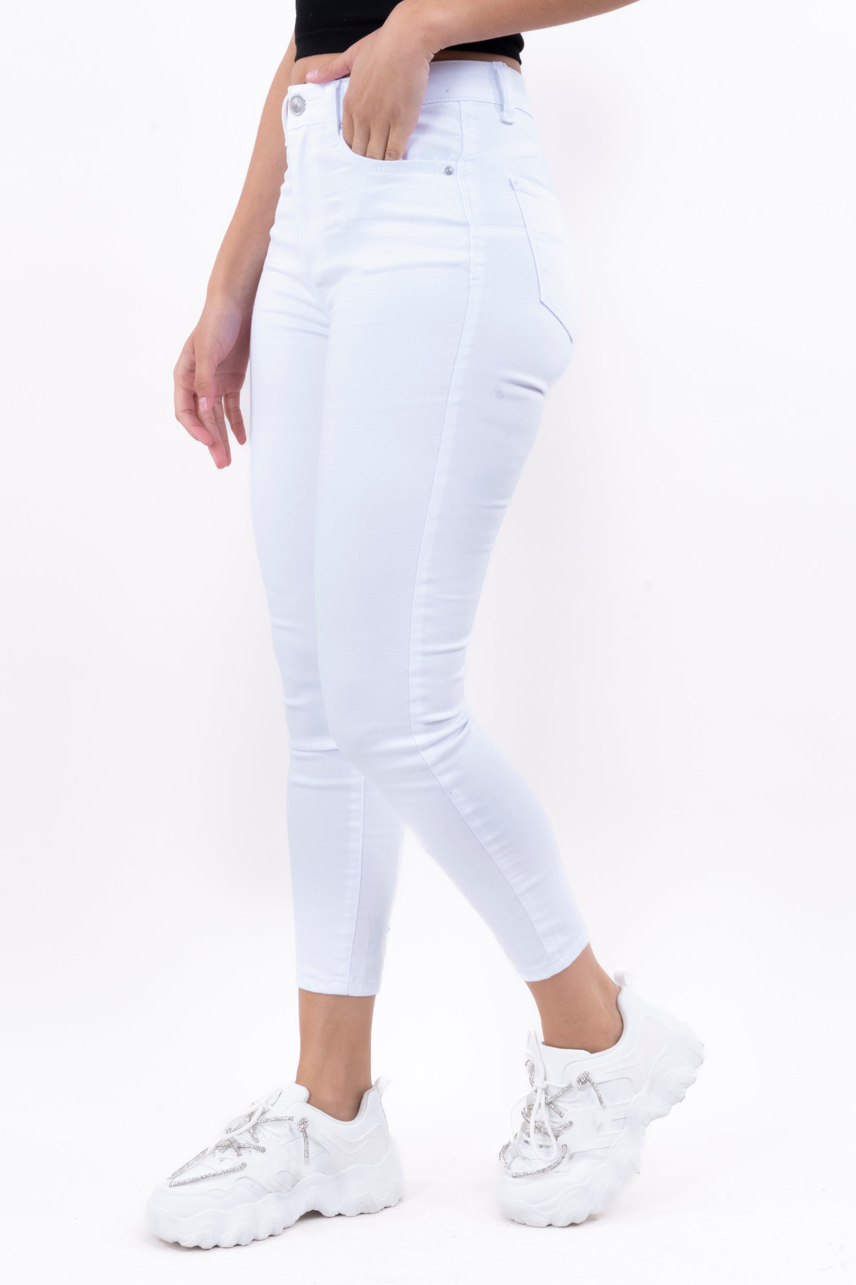 Jeans skinny bolsillos BLANCO