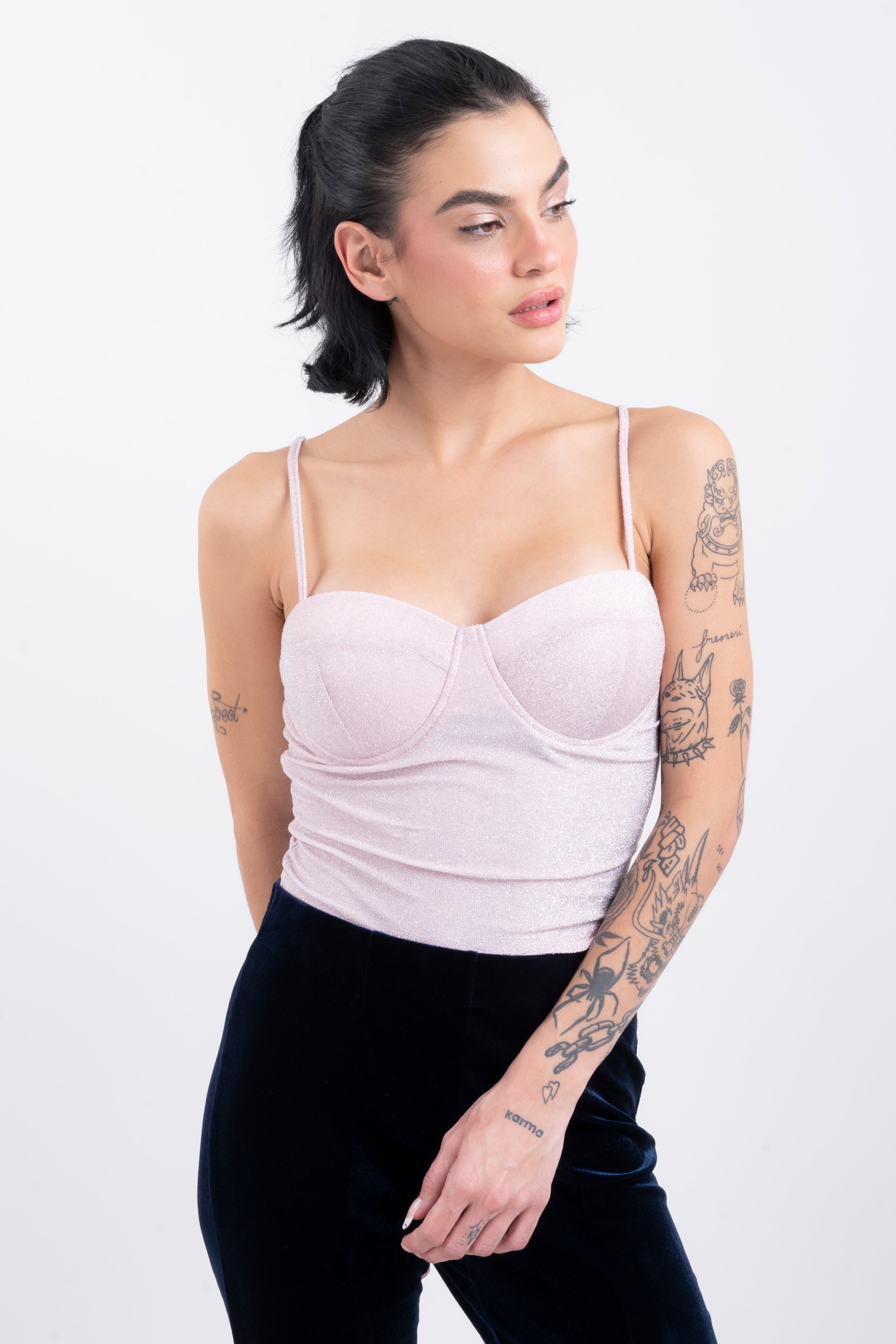 Top copas lúrex ROSA