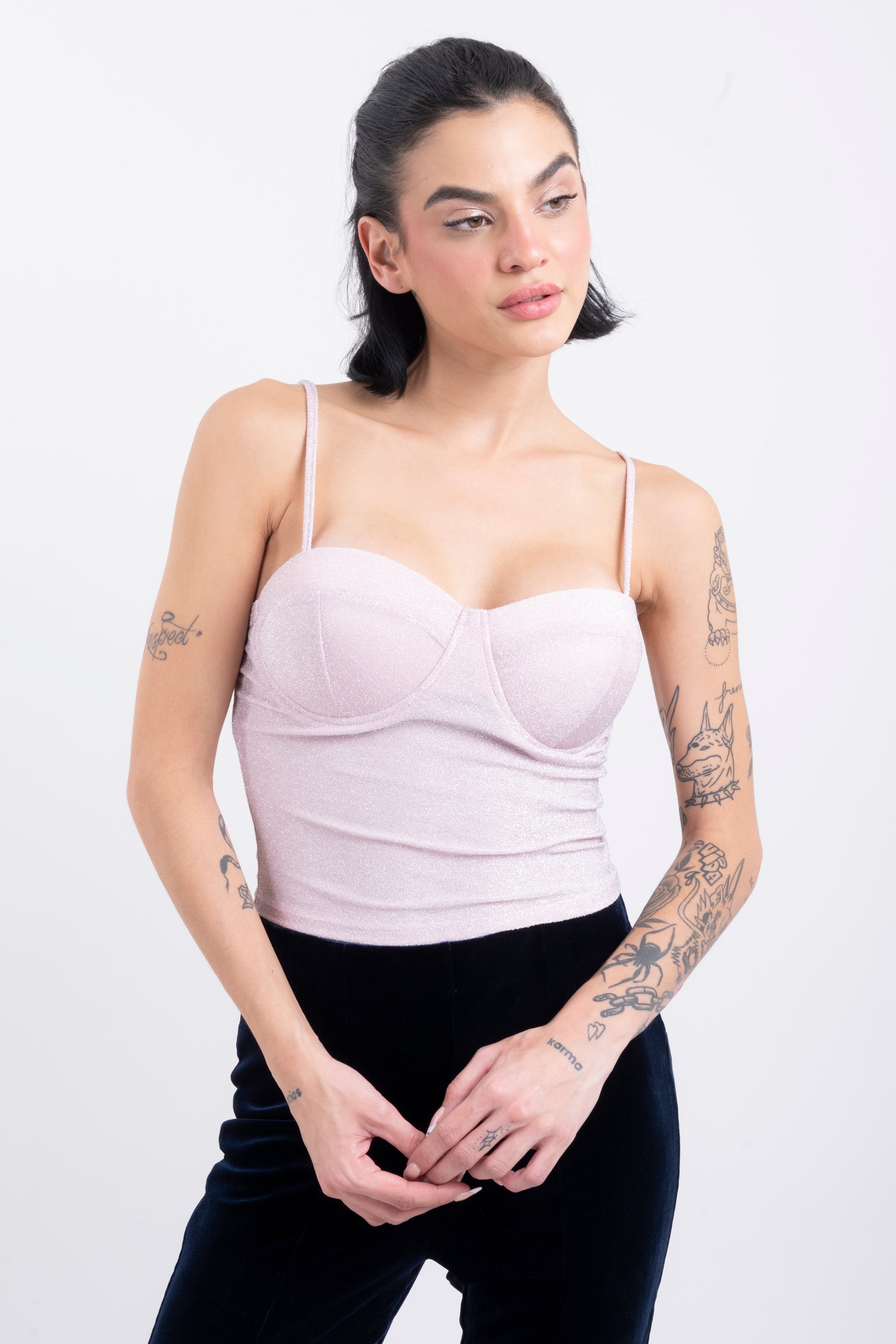 Top copas lúrex ROSA