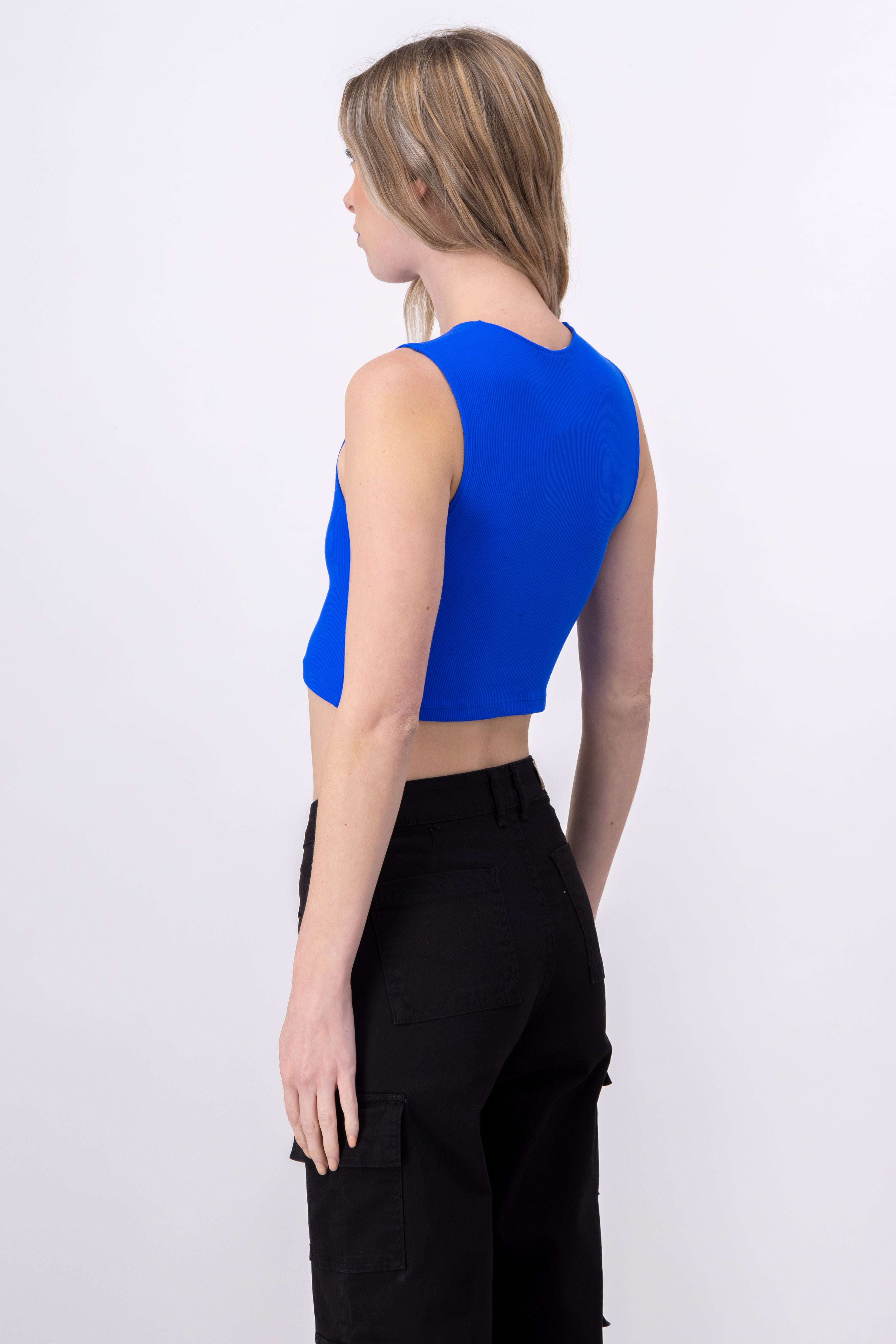 Top seamless cutout hombro AZUL ELECTRICO