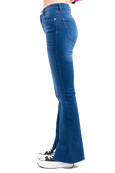 Jeans flare abertura delantera STONE MEDIO