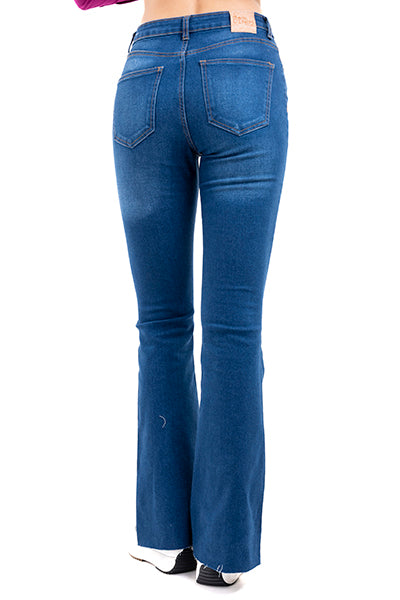 Jeans flare abertura delantera STONE MEDIO
