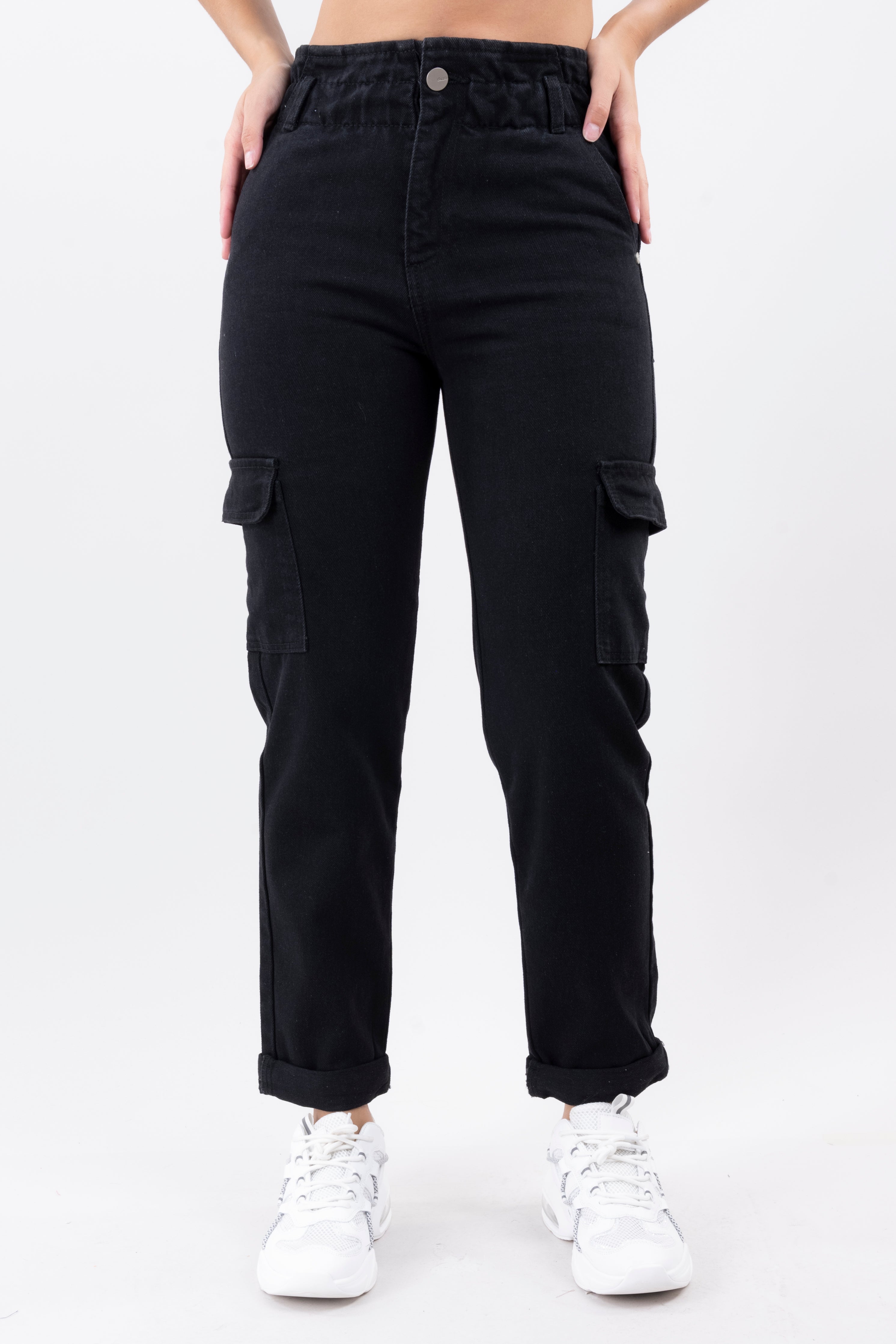 Jeans Paper Bag Cargo NEGRO