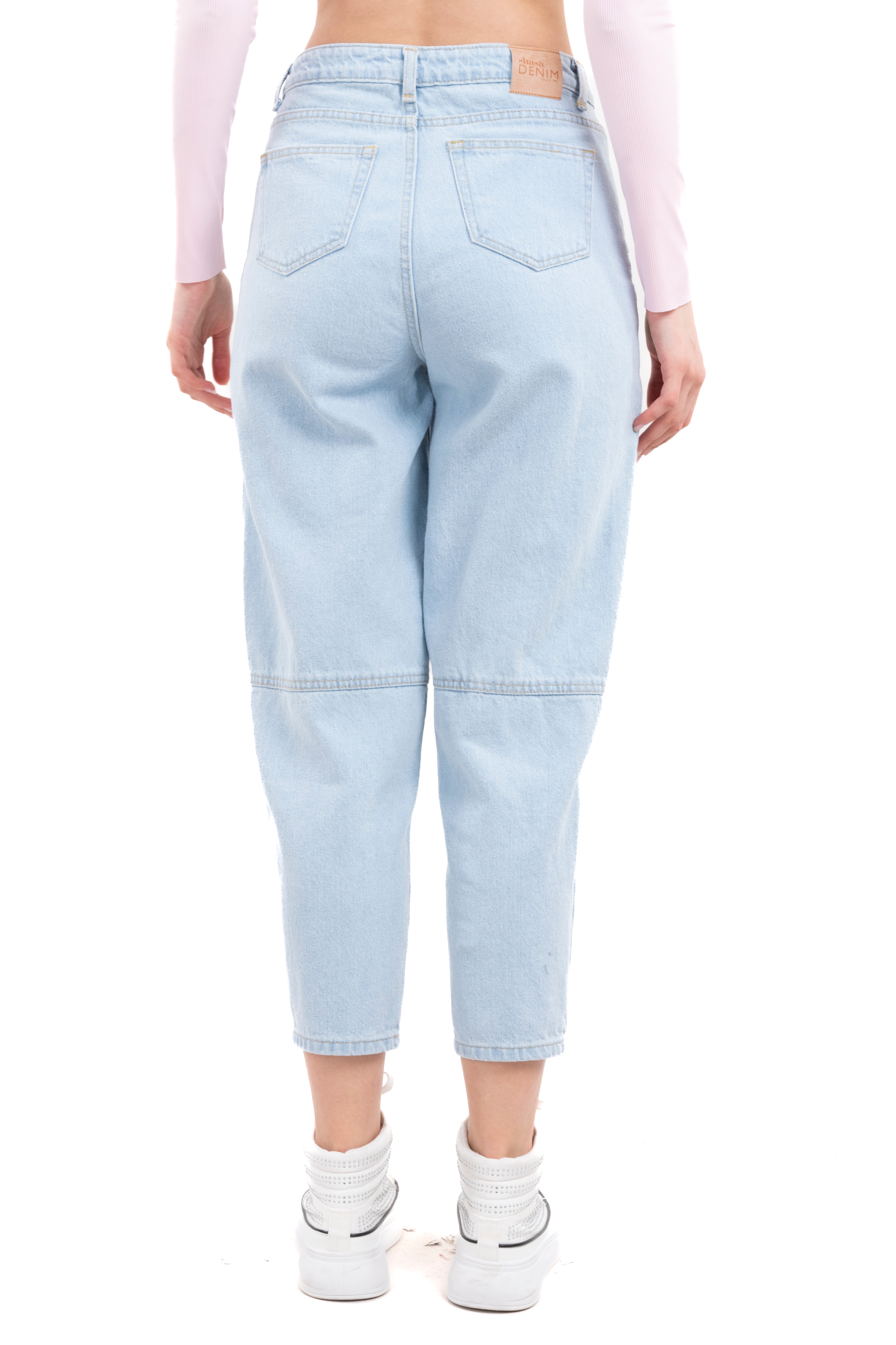 Jeans mom bolsillos LIGHT WASH
