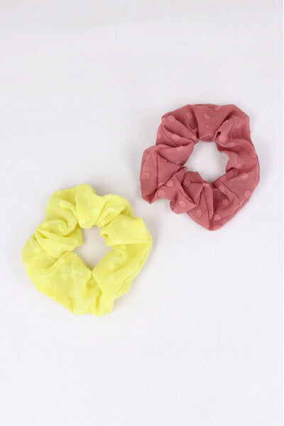 Set 2 scrunchie puntos AMARILLO