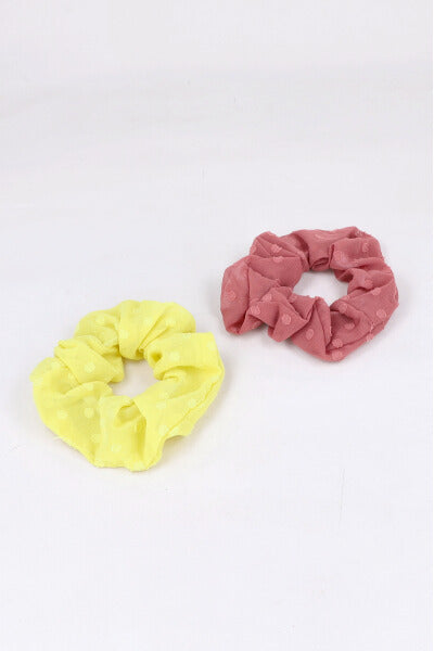 Set 2 scrunchie puntos AMARILLO