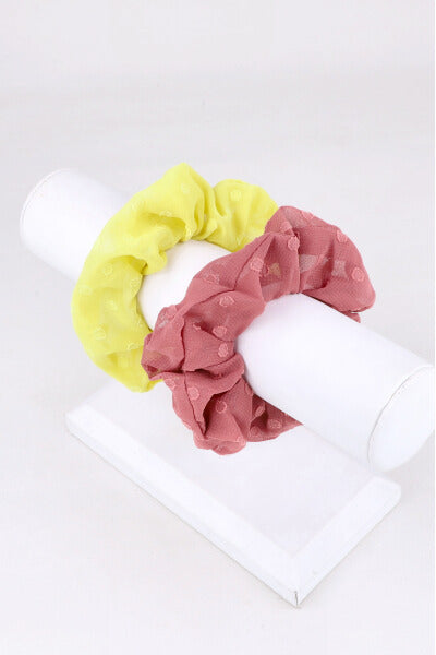 Set 2 scrunchie puntos AMARILLO