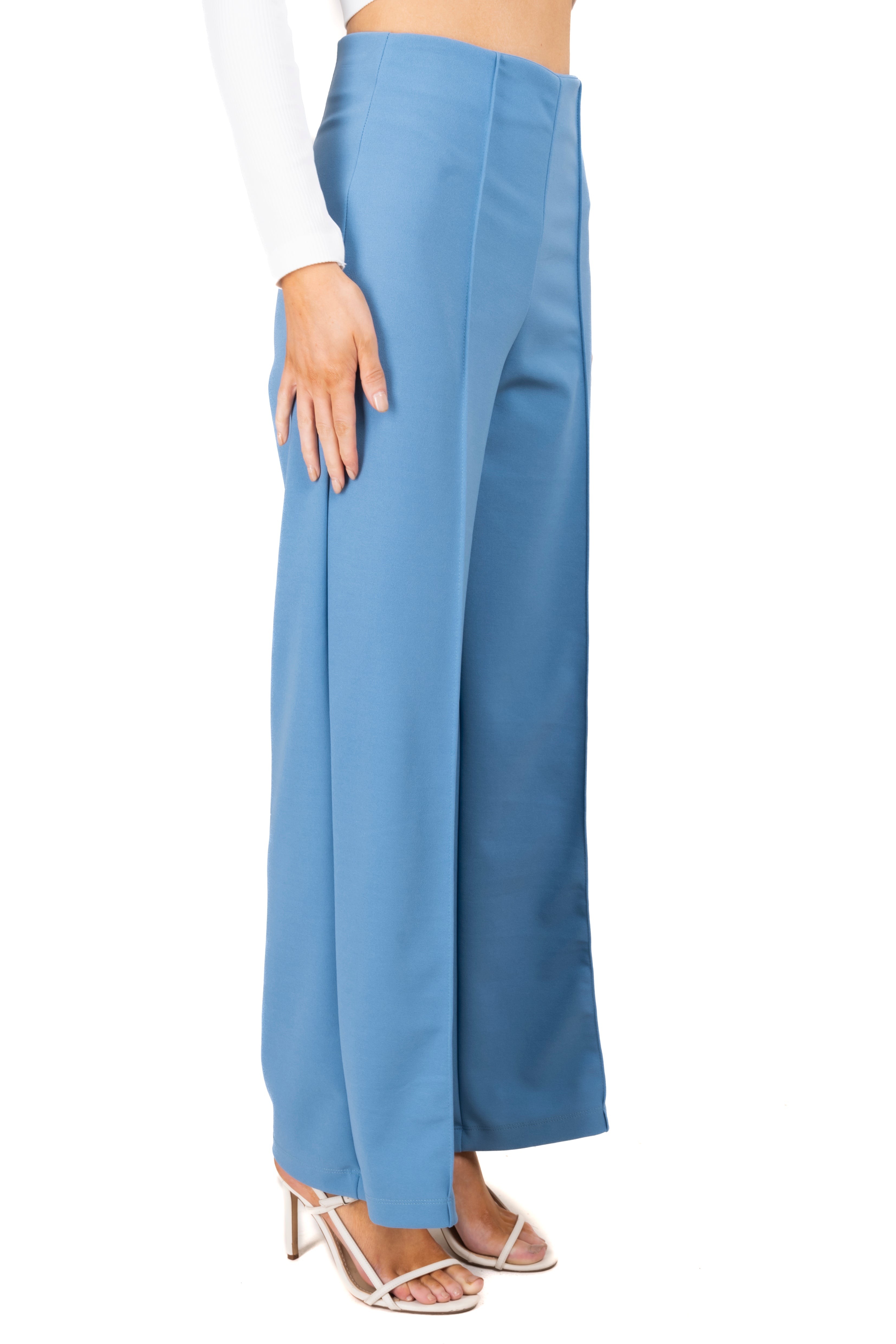 Pantalón Amplio Costura Frontal AZUL