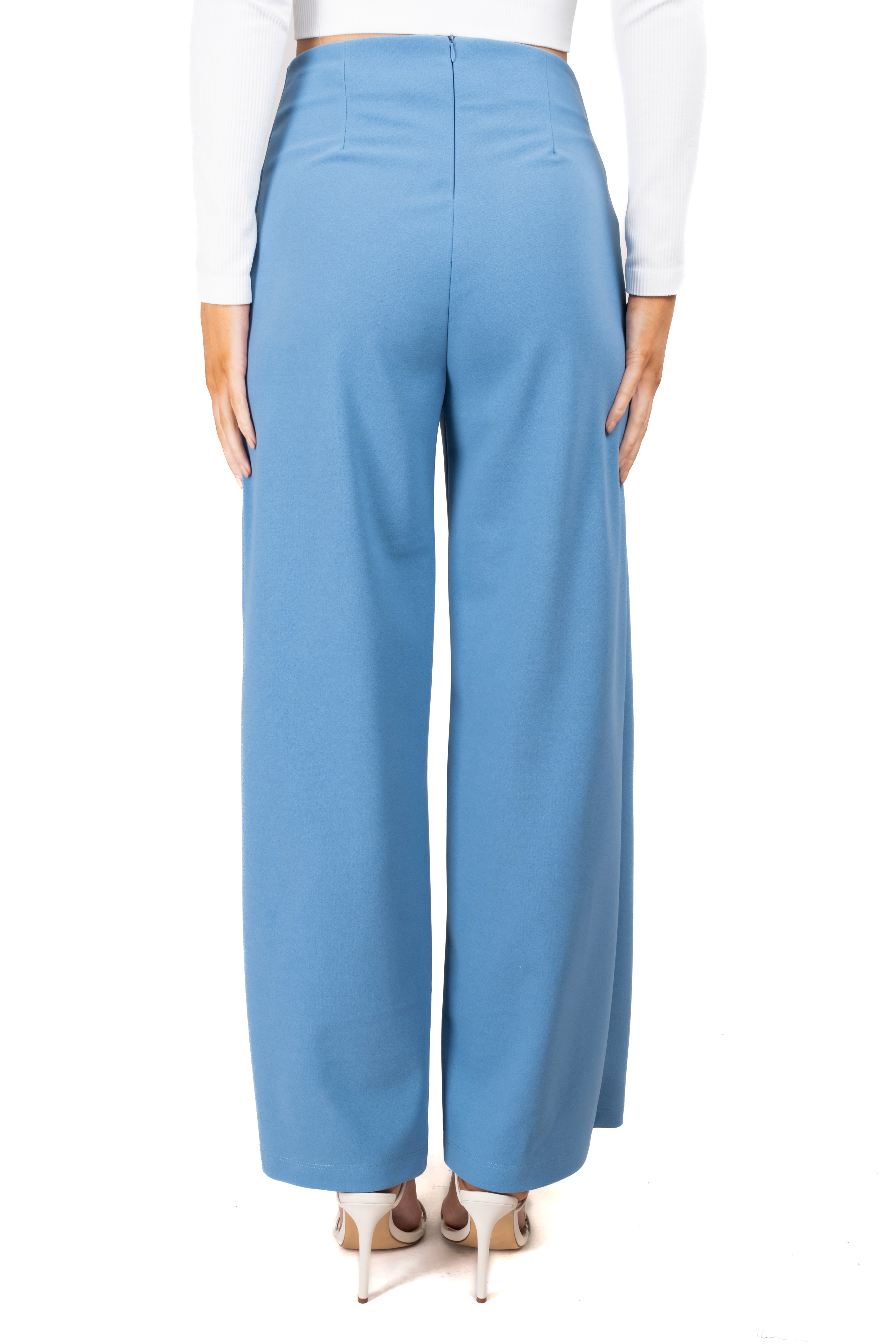 Pantalón Amplio Costura Frontal AZUL