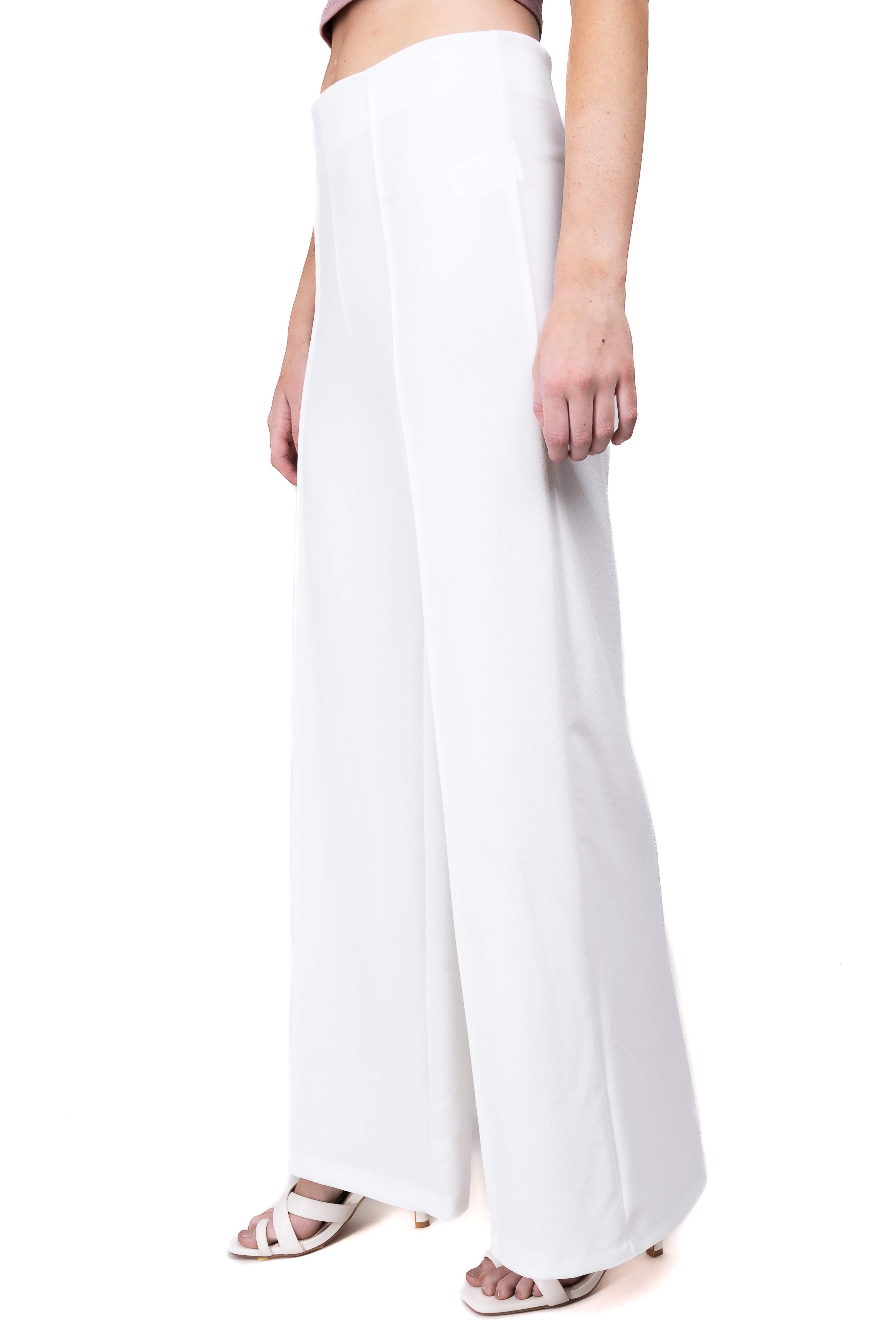 Pantalón Amplio Costura Frontal BLANCO