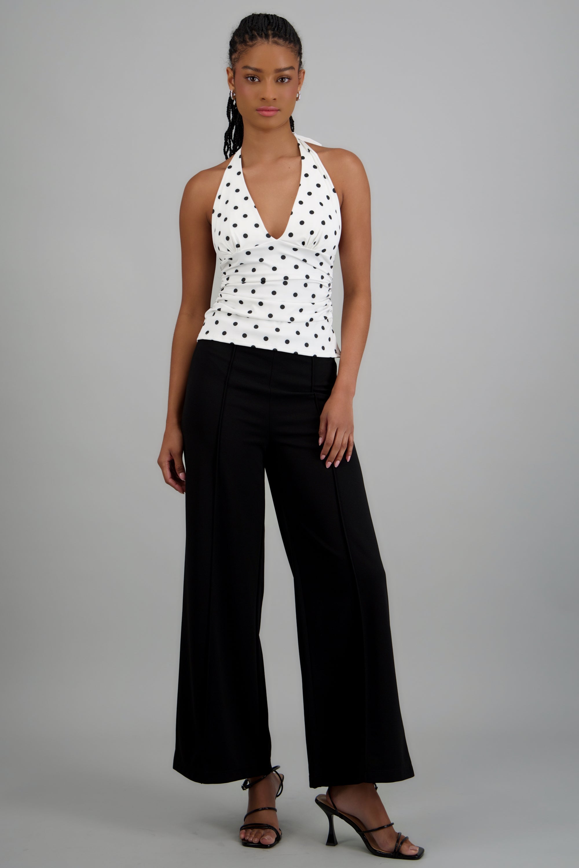 Pantalón Amplio Costura Frontal NEGRO