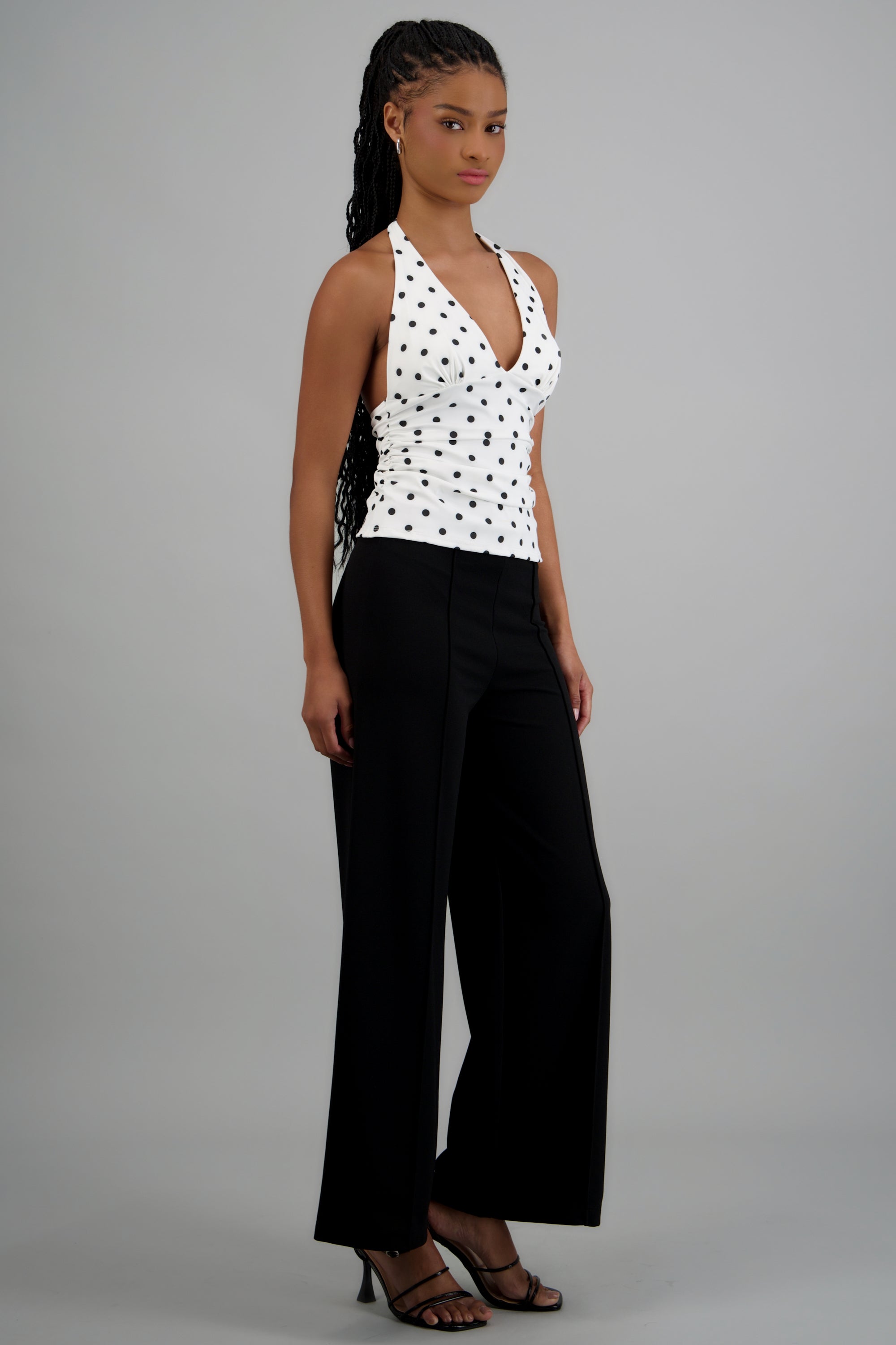 Pantalón Amplio Costura Frontal NEGRO