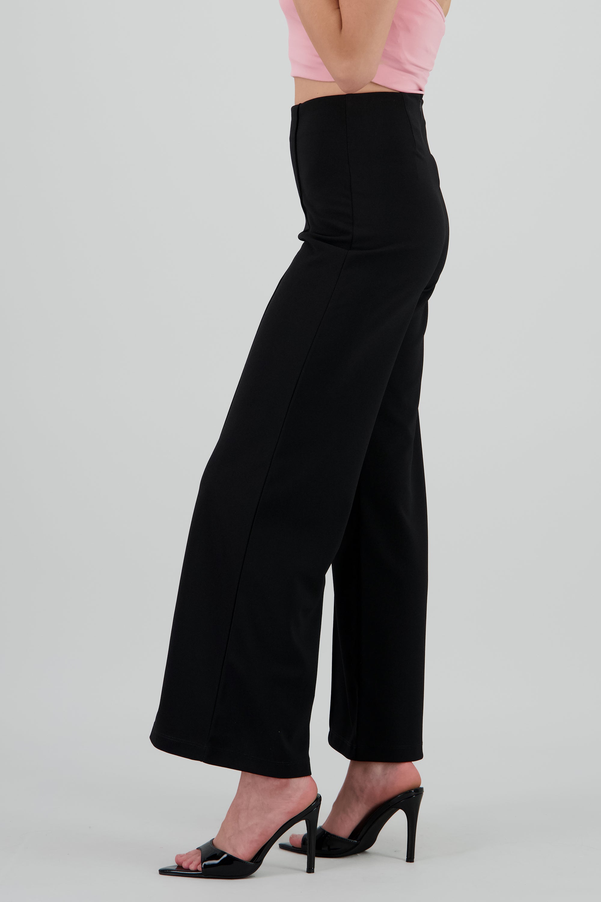 Pantalón Amplio Costura Frontal NEGRO