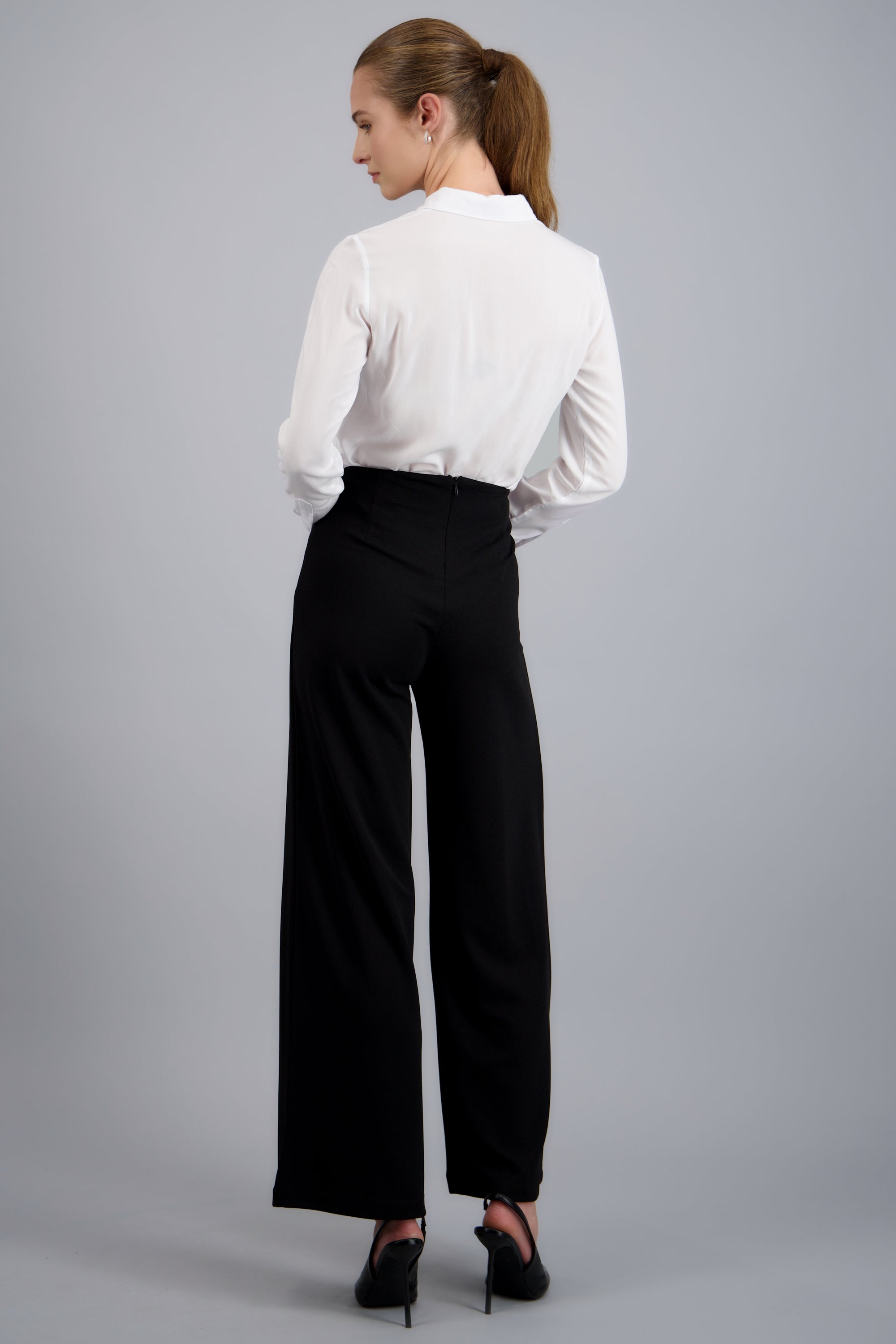 Pantalón Amplio Costura Frontal NEGRO