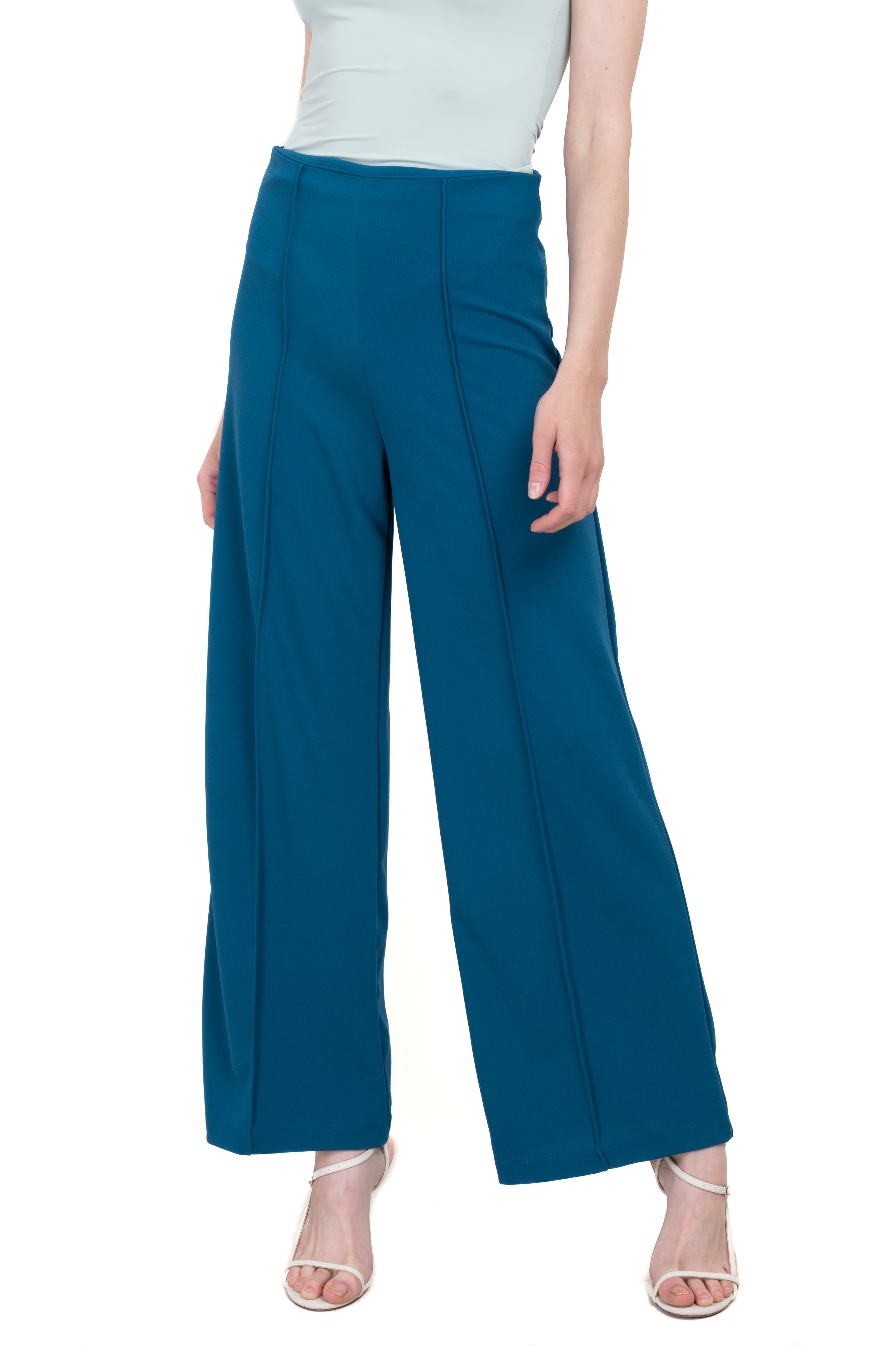 Pantalón Amplio Costura Frontal PETROLEO