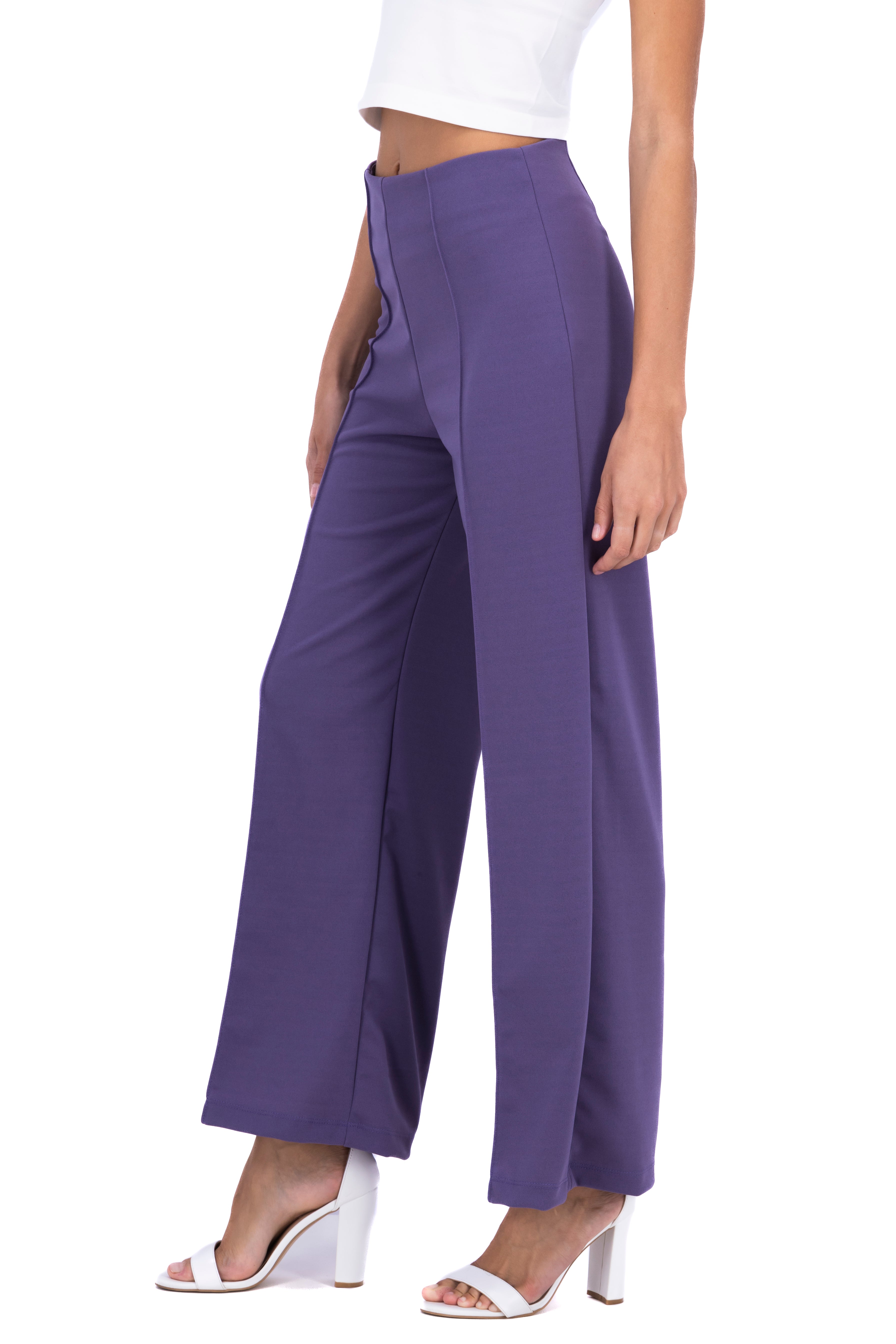 Pantalón Amplio Costura Frontal LAVANDA