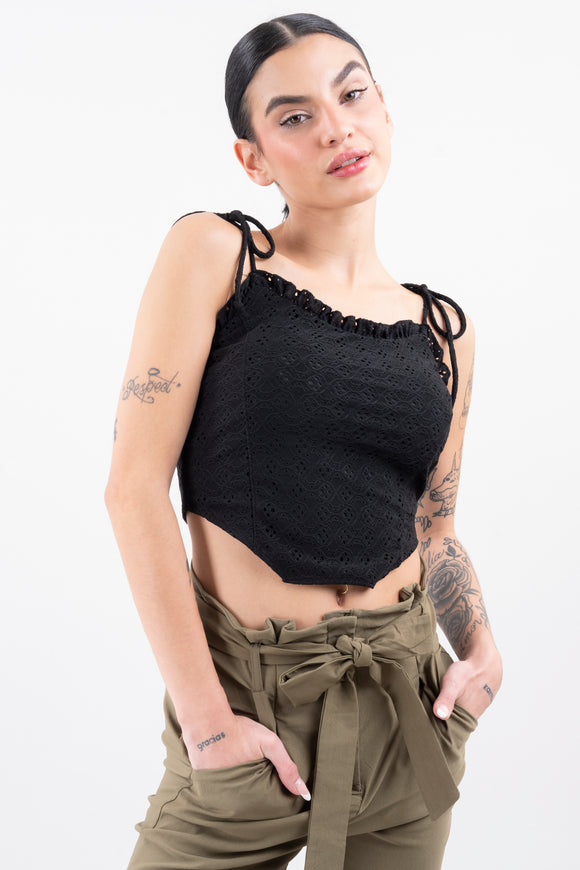 Corset flores eyelet