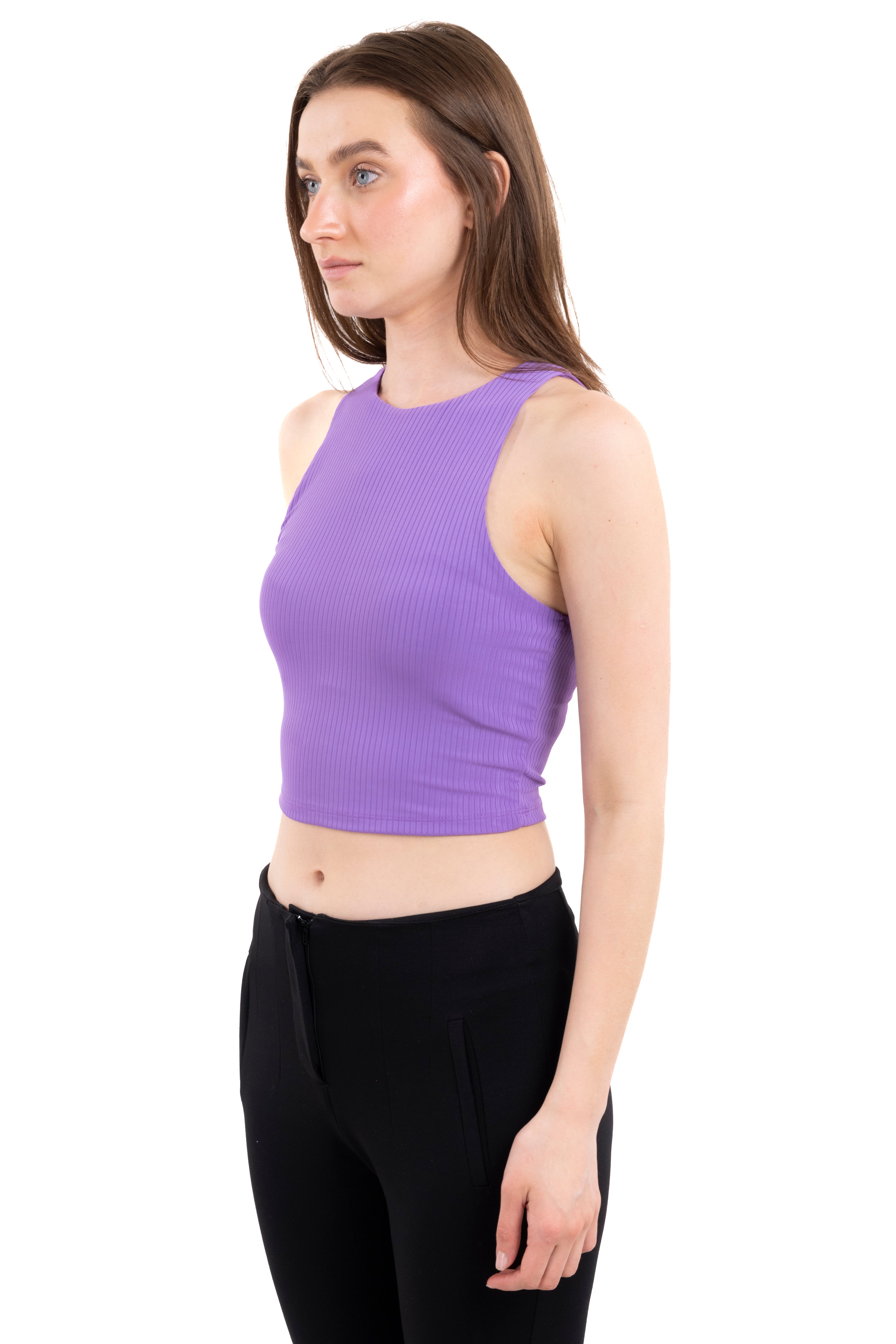 Top acanalado tirantes MORADO