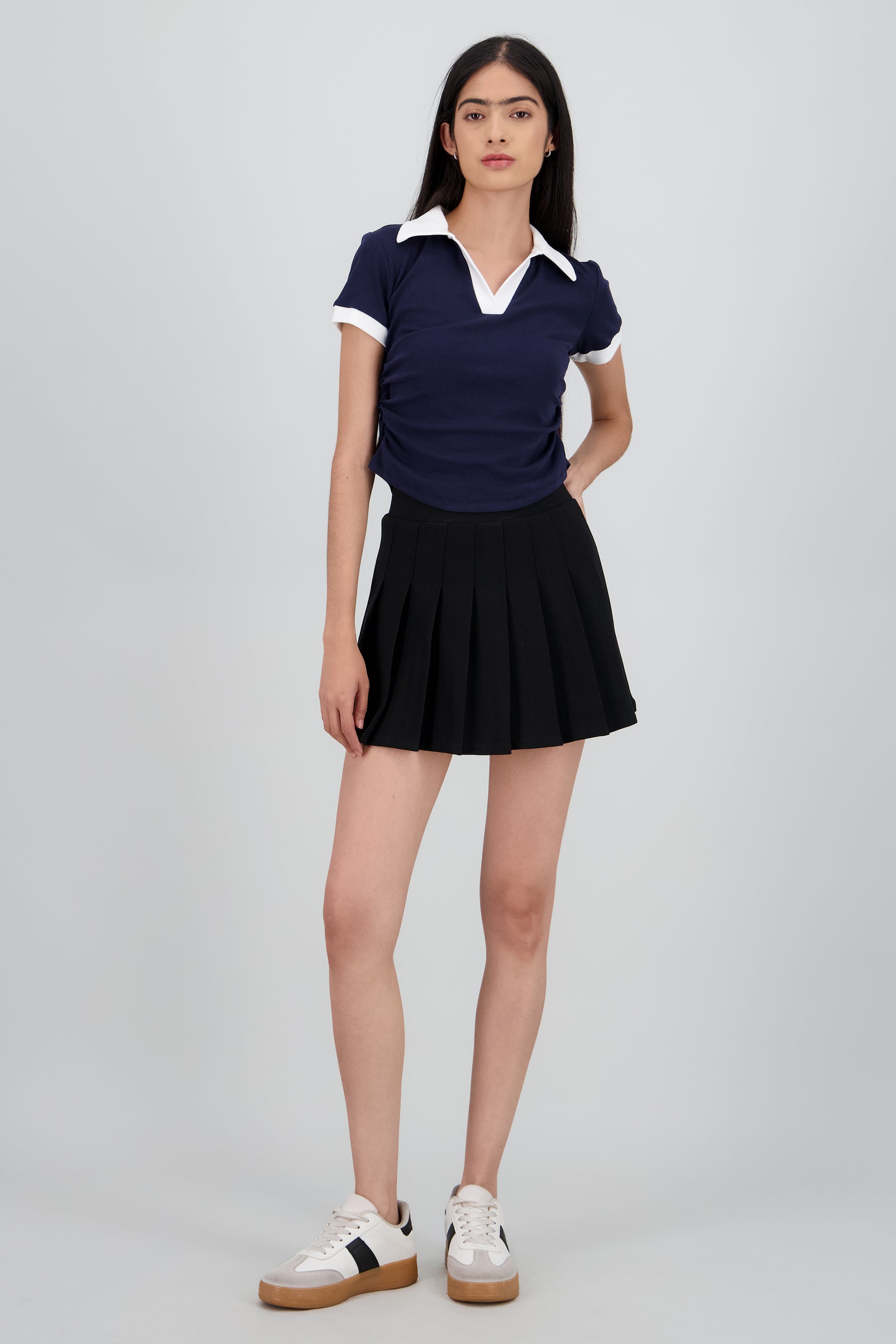 Falda Mini Tableada Lisa NEGRO